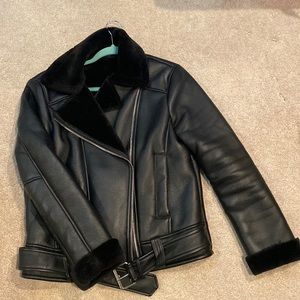 Black Aviator, Fauz sheerling jacket